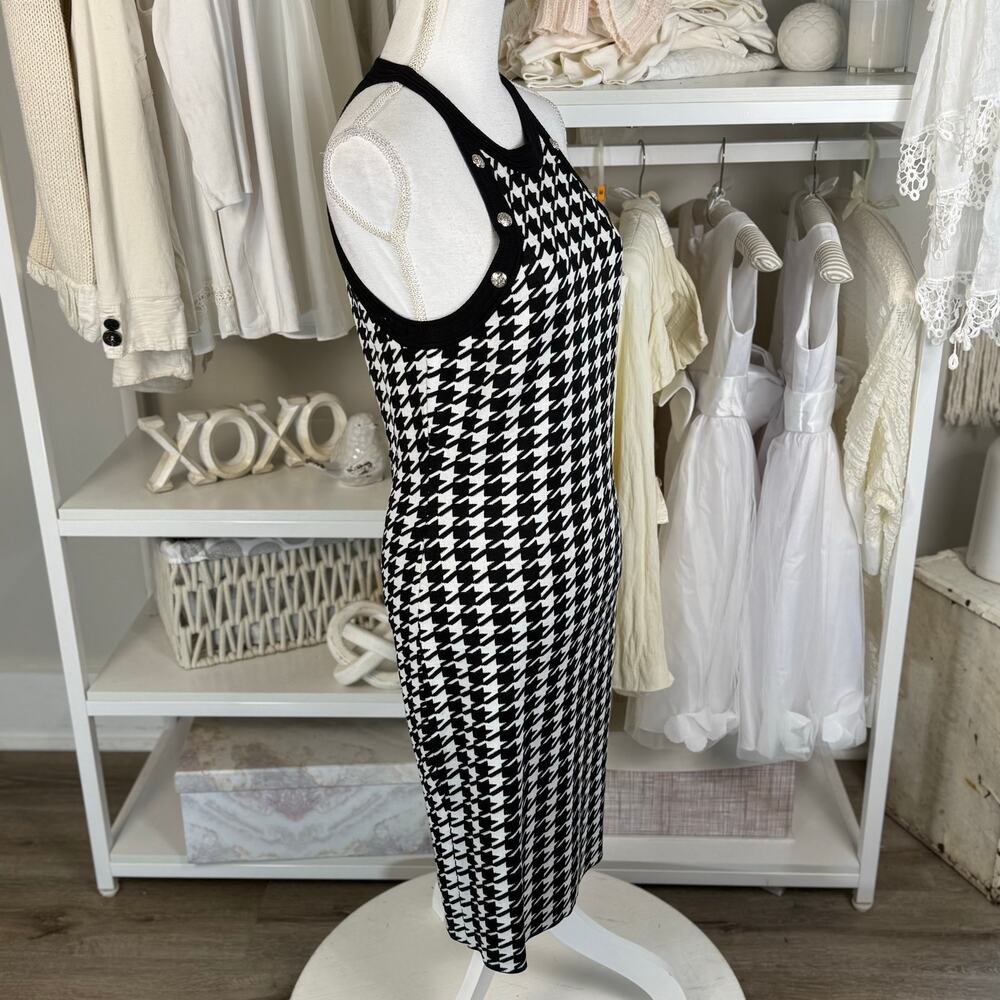 White House, black market size small sleeveless knit dress houndstooth#3708 - Picture 2 of 11